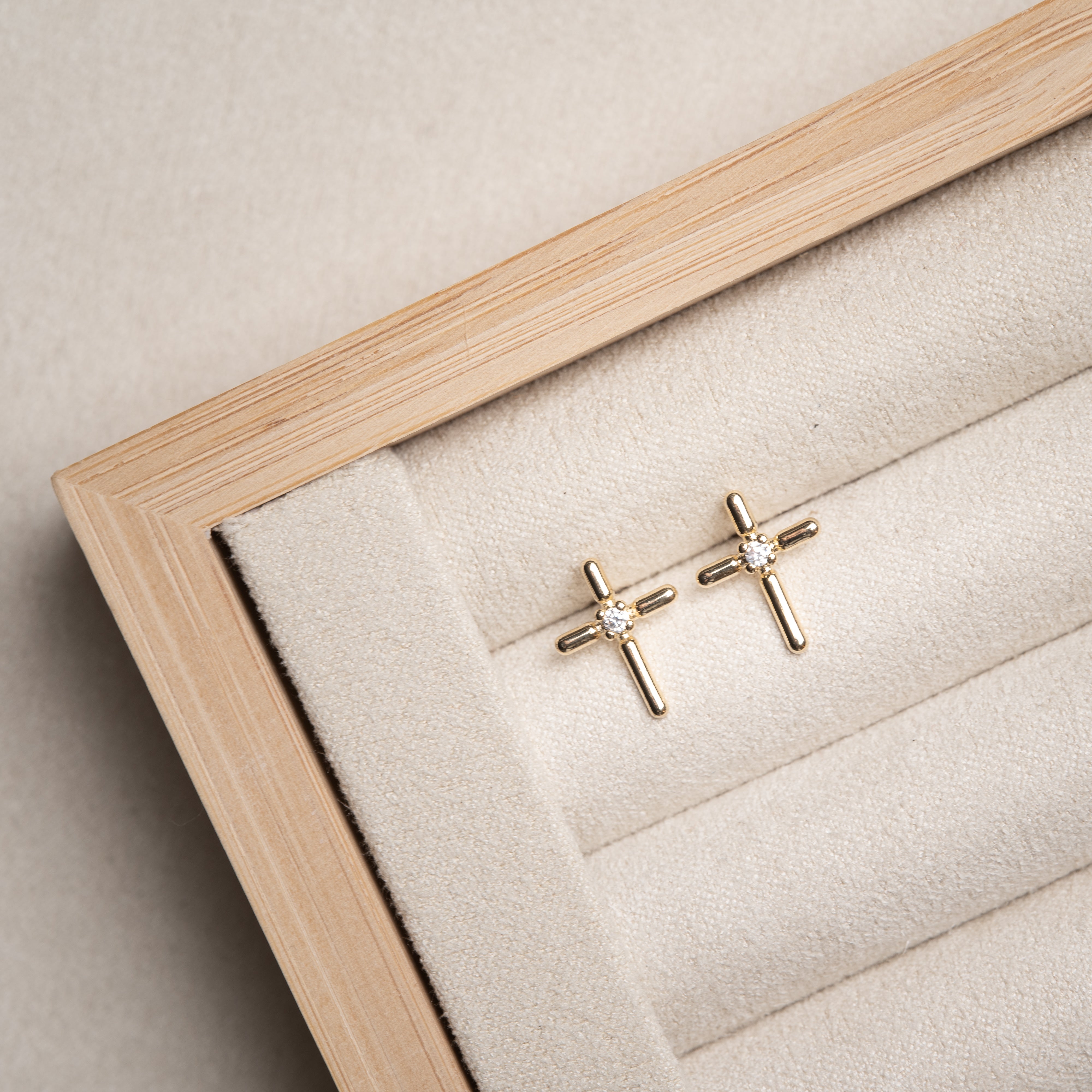 Mini Cross Earrings