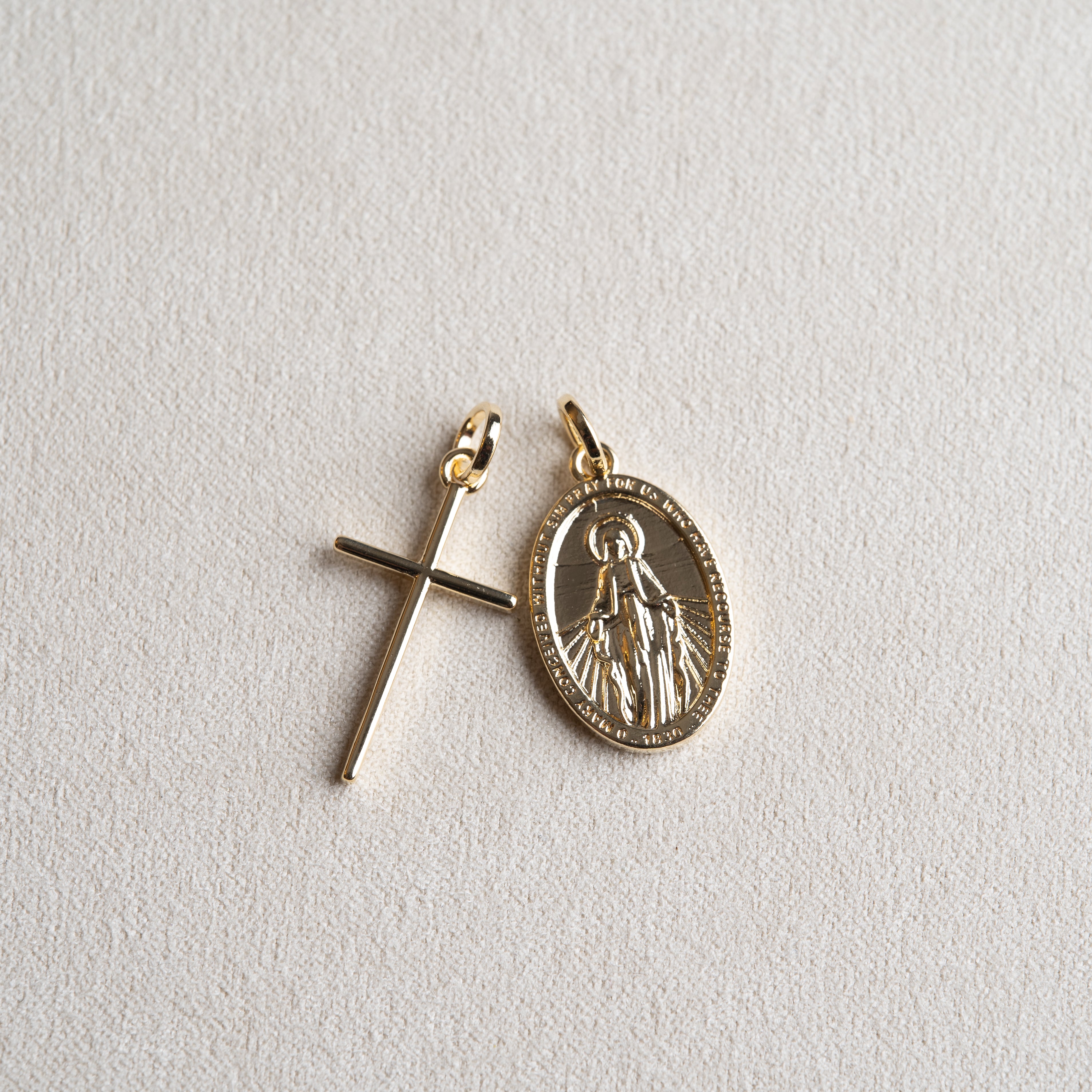 Cross + Miraculous Medal Necklace